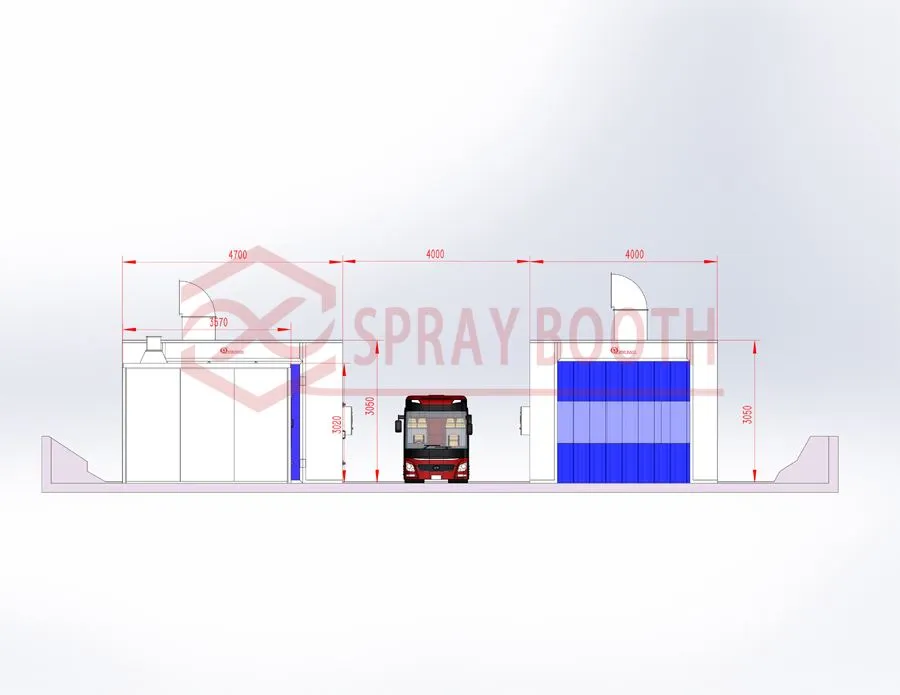 Automobile Garage Paint Booth Mixing Room 3D Drawing 2